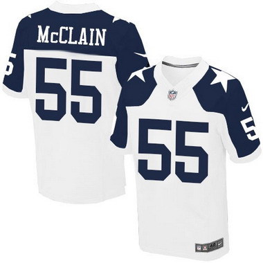 Men's Dallas Cowboys #55 Rolando McClain White Thanksgiving Alternate NFL Nike Elite Jersey