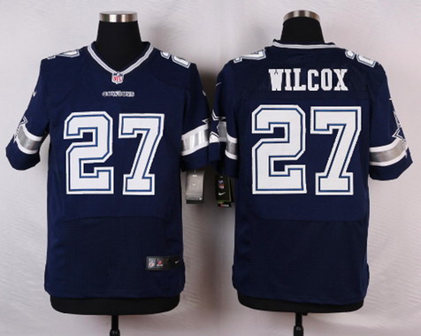 Men's Dallas Cowboys #27 J. J. Wilcox Navy Blue Team Color NFL Nike Elite Jersey