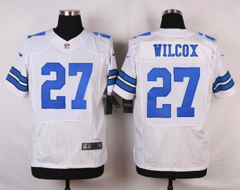 Men's Dallas Cowboys #27 J. J. Wilcox White Road NFL Nike Elite Jersey