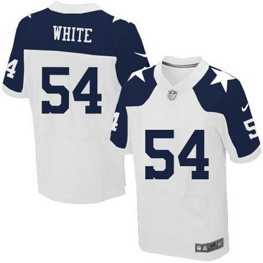 Men's Dallas Cowboys Retired Player #54 Randy White White Thanksgiving NFL Nike Elite Jersey