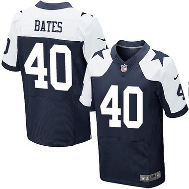 Men's Dallas Cowboys #40 Bill Bates Navy Blue Thanksgiving Retired Player NFL Nike Elite Jersey