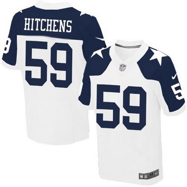 Men's Dallas Cowboys #59 Anthony Hitchens White Thanksgiving Alternate NFL Nike Elite Jersey