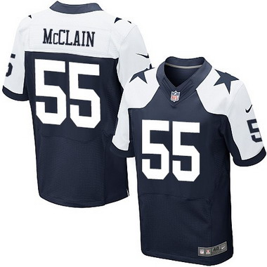 Men's Dallas Cowboys #55 Rolando McClain Navy Blue Thanksgiving Alternate NFL Nike Elite Jersey