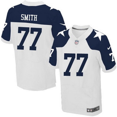 Men's Dallas Cowboys #77 Tyron Smith White Thanksgiving Alternate NFL Nike Elite Jersey