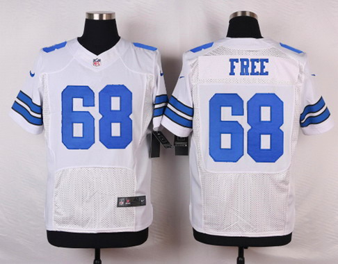Men's Dallas Cowboys #68 Doug Free White Road NFL Nike Elite Jersey