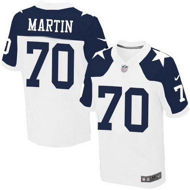 Men's Dallas Cowboys #70 Zack Martin White Thanksgiving Alternate NFL Nike Elite Jersey