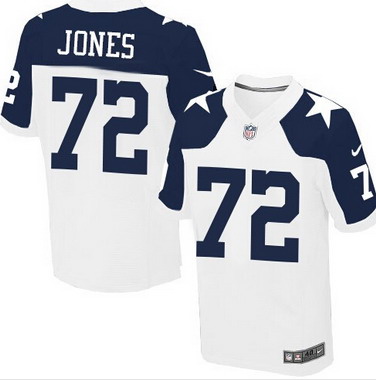 Men's Dallas Cowboys #72 Ed Jones White Thanksgiving Retired Player NFL Nike Elite Jersey