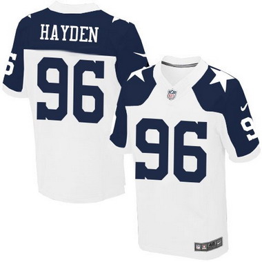 Men's Dallas Cowboys #96 Nick Hayden White Thanksgiving Alternate NFL Nike Elite Jersey