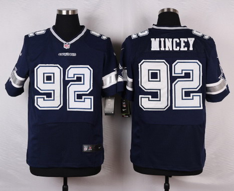 Men's Dallas Cowboys #92 Jeremy Mincey Navy Blue Team Color NFL Nike Elite Jersey