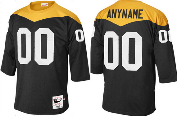 Men's Pittsburgh Steelers Customized Black 1967 Home Throwback NFL Jersey