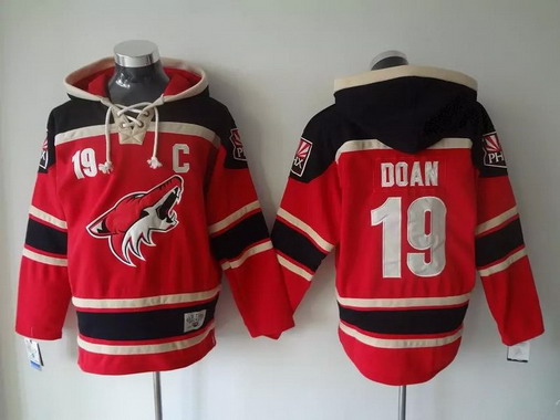 Men's Arizona Coyotes #19 Shane Doan Old Time Hockey Red Hoodie