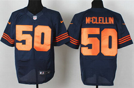 Men's Chicago Bears #50 Shea McClellin Blue With Orange Nik Elite Jersey
