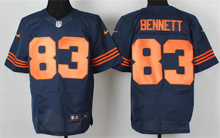 Men's Chicago Bears #83 Martellus Bennett Blue With Orange Nik Elite Jersey