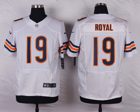Men's Chicago Bears #19 Eddie Royal White Road NFL Nike Elite Jersey