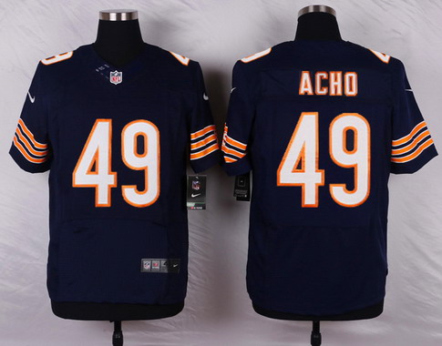 Men's Chicago Bears #49 Sam Acho Navy Blue Team Color NFL Nike Elite Jersey