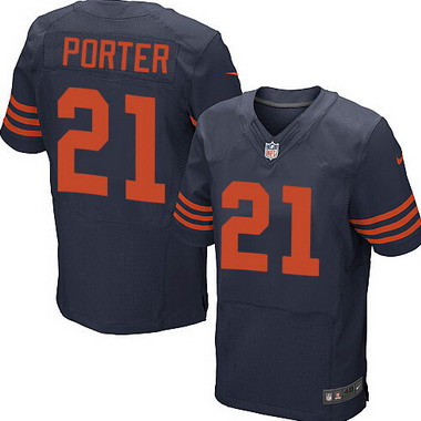Men's Chicago Bears #21 Tracy Porter Navy Blue With Orange Alternate NFL Nike Elite Jersey
