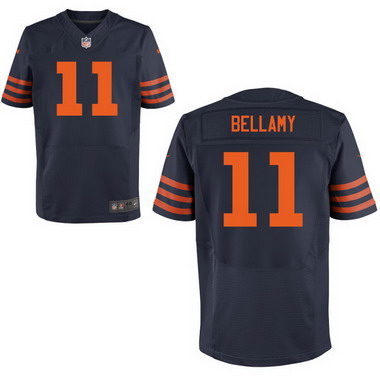 Men's Chicago Bears #11 Joshua Bellamy Navy Blue With Orange Alternate NFL Nike Elite Jersey