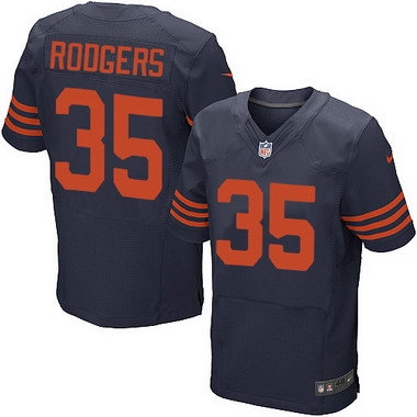 Men's Chicago Bears #35 Jacquizz Rodgers Navy Blue With Orange Alternate NFL Nike Elite Jersey