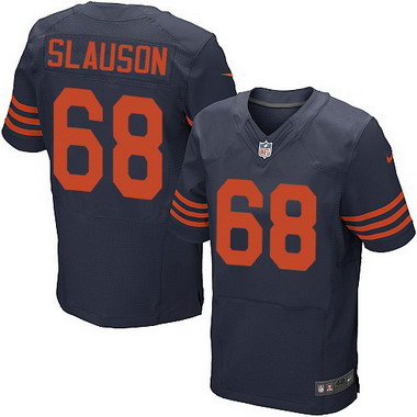 Men's Chicago Bears #68 Matt Slauson Navy Blue With Orange Alternate NFL Nike Elite Jersey