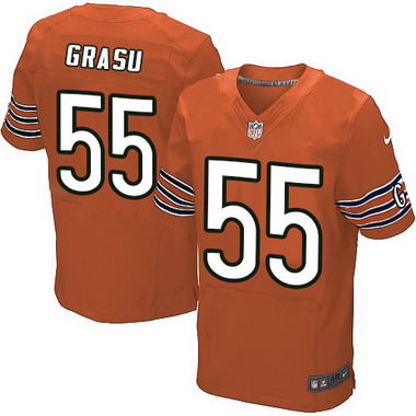 Men's Chicago Bears #55 Hroniss Grasu Orange Alternate NFL Nike Elite Jersey