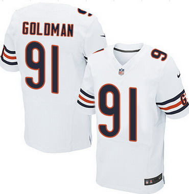 Men's Chicago Bears #91 Eddie Goldman White Road NFL Nike Elite Jersey