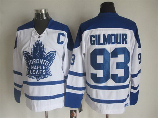 Men's Toronto Maple Leafs #93 Doug Gilmour 1998-99 White CCM Vintage Throwback Jersey