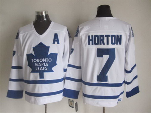 Men's Toronto Maple Leafs #7 Tim Horton 2000-01 White CCM Vintage Throwback Jersey