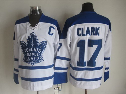 Men's Toronto Maple Leafs #17 Wendel Clark 1998-99 White CCM Vintage 