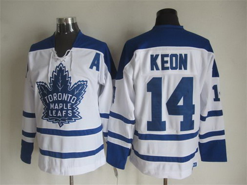 Men's Toronto Maple Leafs #14 Dave Keon 2000-01 White CCM Vintage Throwback Jersey