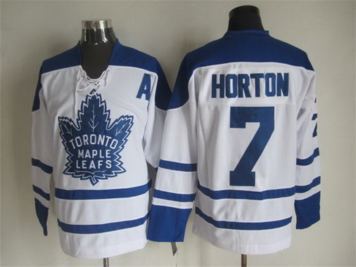 Men's Toronto Maple Leafs #7 Tim Horton 1998-99 White CCM Vintage Throwback Jersey