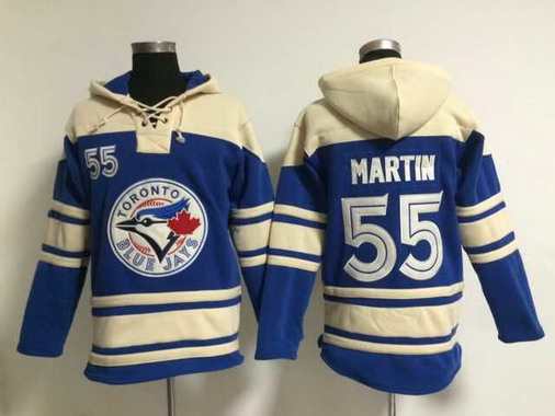 Men's Toronto Blue Jays #55 Russell Martin Alternate Blue MLB Hoodie