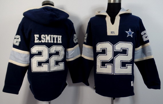 Men's Dallas Cowboys #22 Emmitt Smith Navy Blue Team Color 2015 NFL Hoodie