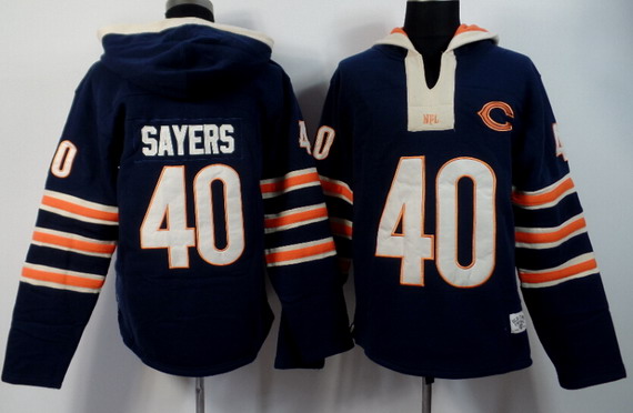 Men's Chicago Bears #40 Gale Sayers Navy Blue Team Color 2015 NFL Hoodie