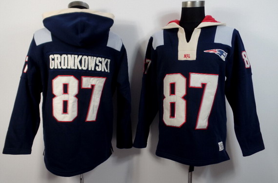 Men's New England Patriots #87 Rob Gronkowski Navy Blue Team Color 2015 NFL Hoodie
