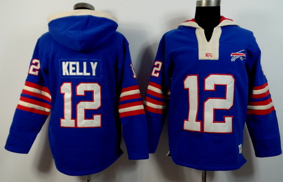 Men's Buffalo Bills #12 Jim Kelly Royal Blue Team Color 2015 NFL Hoodie