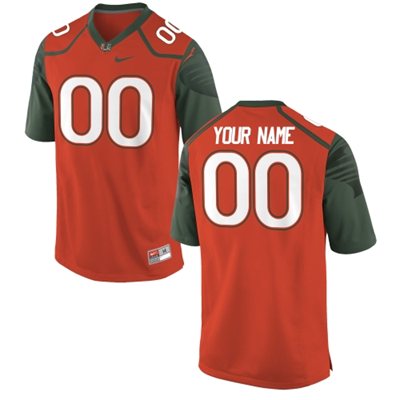 Mens Miami Hurricanes Custom Nike Orange Limited Throwback Football Jersey