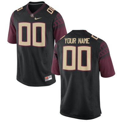 Men's Florida State Seminoles Custom Nike Black College Game Football Jersey 