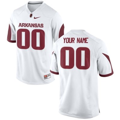 Mens Arkansas Razorbacks Nike White 2012-19 Razorbacks Football Jersey