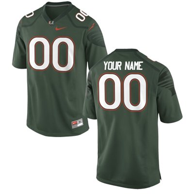 Mens Miami Hurricanes Custom Nike Green Limited Throwback Football Jersey