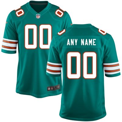 Men's Miami Dolphins Cusomized  Nike Aqua Alternate 2nd Vapor Limited Jersey