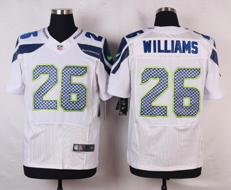 Men's Seattle Seahawks #26 Cary Williams White Road NFL Nike Elite Jersey