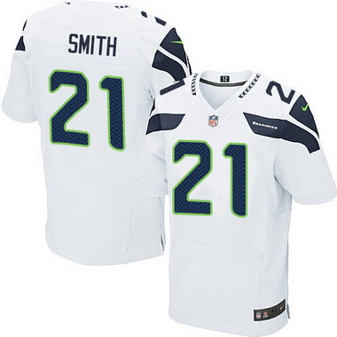 Men's Seattle Seahawks #21 Tye Smith White Road NFL Nike Elite Jersey