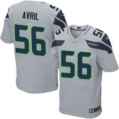 Men's Seattle Seahawks #56 Cliff Avril Gray Alternate NFL Nike Elite Jersey