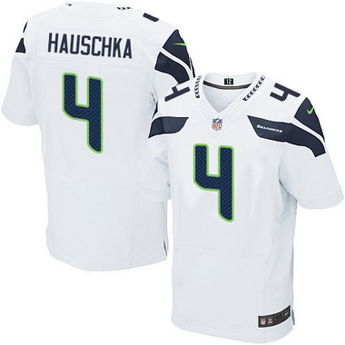 Men's Seattle Seahawks #4 Steven Hauschka White Road NFL Nike Elite Jersey