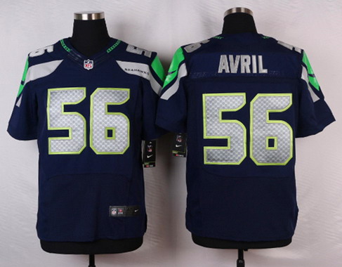 Men's Seattle Seahawks #56 Cliff Avril Navy Blue Team Color NFL Nike Elite Jersey