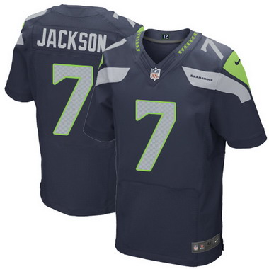 Men's Seattle Seahawks #7 Tarvaris Jackson Navy Blue Team Color NFL Nike Elite Jersey