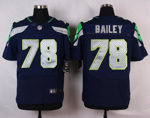 Men's Seattle Seahawks #78 Alvin Bailey Navy Blue Team Color NFL Nike Elite Jersey