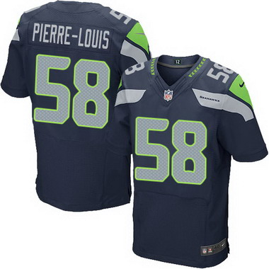 Men's Seattle Seahawks #58 Kevin Pierre-Louis Navy Blue Team Color NFL Nike Elite Jersey
