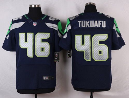 Men's Seattle Seahawks #46 Will Tukuafu Navy Blue Team Color NFL Nike Elite Jersey