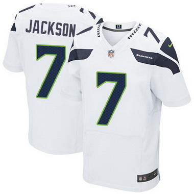 Men's Seattle Seahawks #7 Tarvaris Jackson White Road NFL Nike Elite Jersey